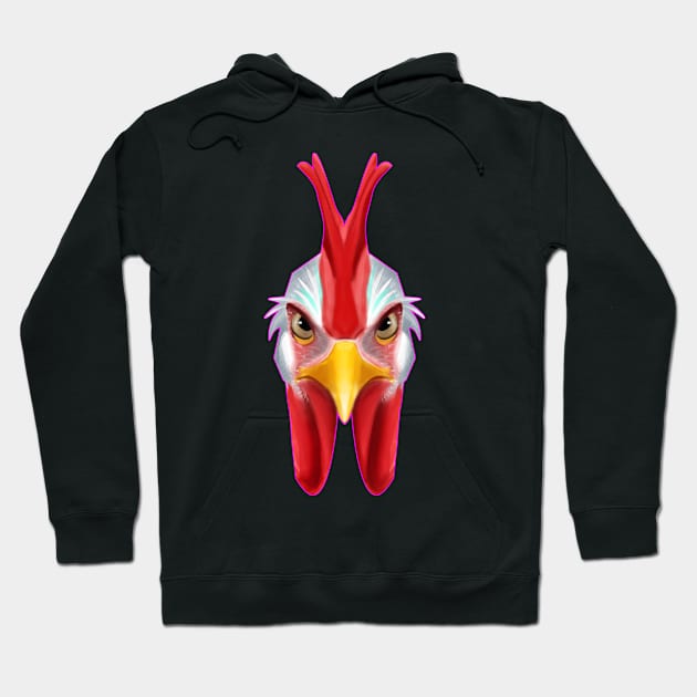 chicken face Hoodie by dwalikur